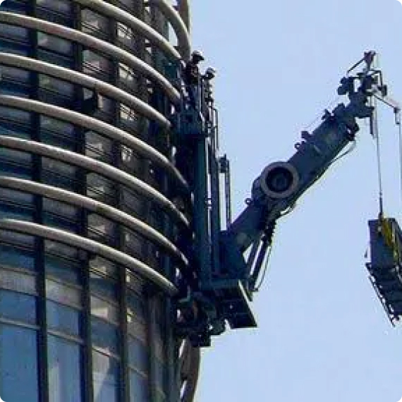 Detailed view of Burj Khalifa's construction progress.